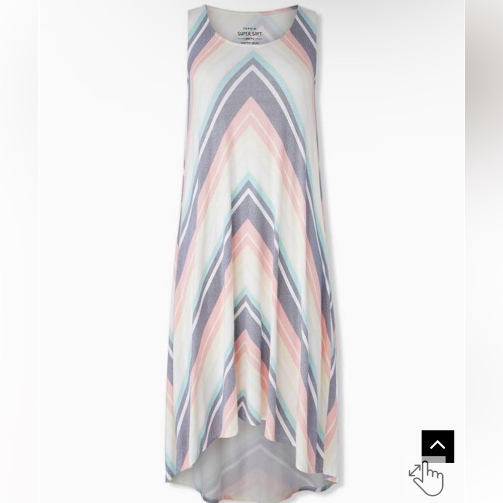 NWT Torrid Maxi Super Soft Hi-Low Dress 5x rainbow pastel